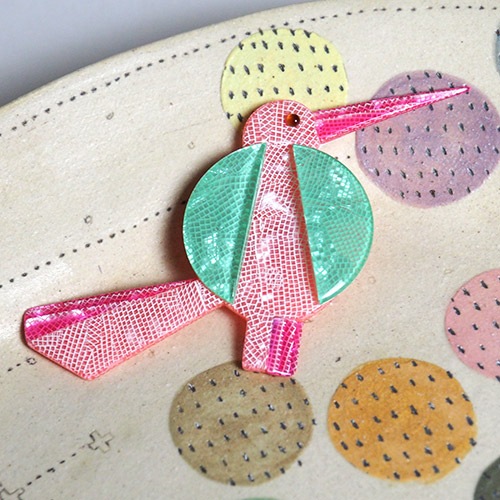 lea stein paris リアスタン　ビッグバード（ピンク）