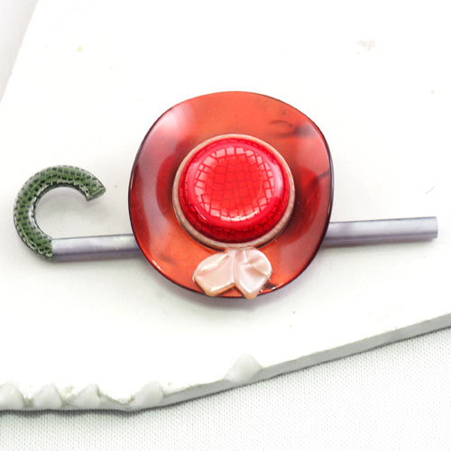 Lea Stein　リアスタン　ハット＆ステッキ　ブローチ