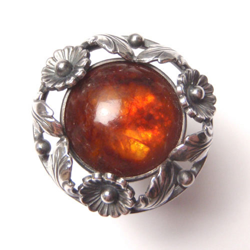 sold-N.E.FROM (N.E.フロム）　アンバー　クラシックフラワー　サークルリング