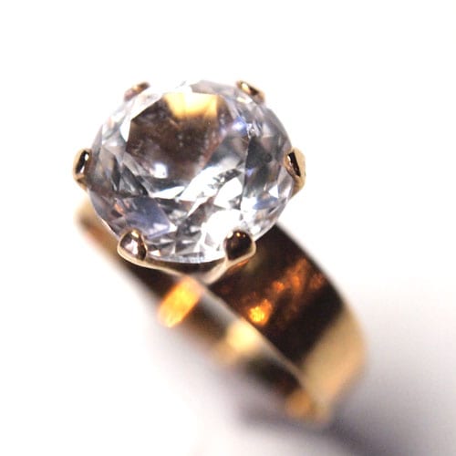 18金 スウェーデン クリスタルリング