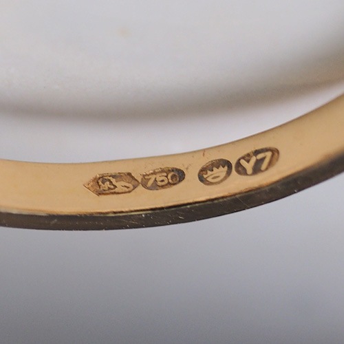 18金　フィンランド　ダイヤモンド　フラワーリング　（北欧　ビンテージジュエリー）