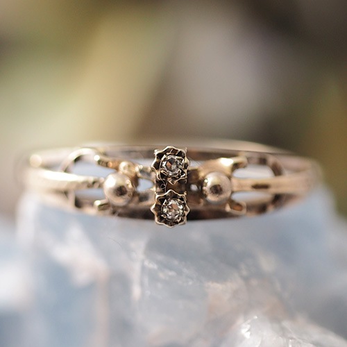 18金　スウェーデン　ホワイトゴールド　小さなトワエモア　リング（北欧　ビンテージジュエリー）