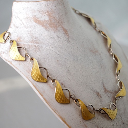 Ivar T. Holth イーヴァーティーホルツ シルバー イエローエナメル ネックレス