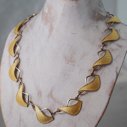 Ivar T. Holth イーヴァーティーホルツ シルバー イエローエナメル ネックレス