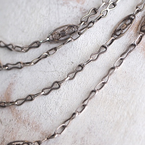 正規品質保証】 アンティーク シルバーフィリグリー ロングネックレス