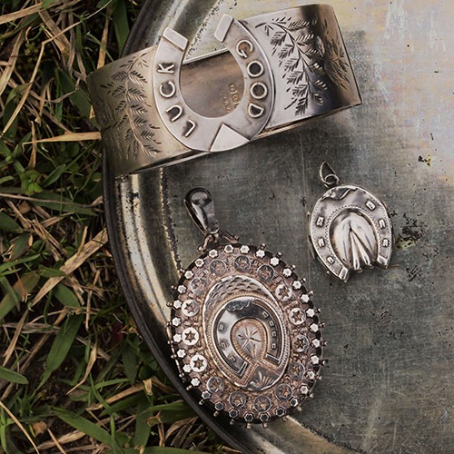 ヴィクトリアン シルバー ホースシュー＆スター ビッグロケット