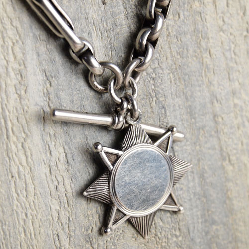 ヴィクトリアン　シルバーアルバート＆スターフォブ（ネックレス）