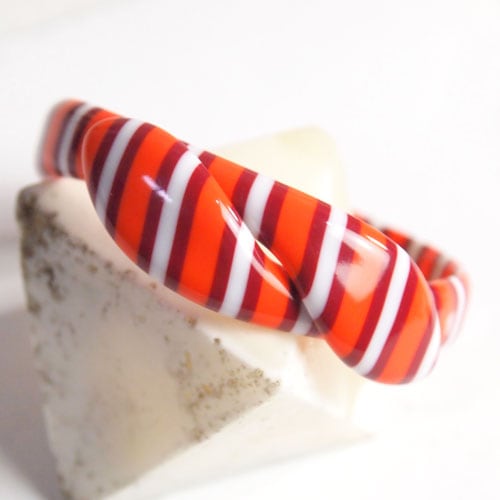 lea stein paris リアスタン パリ　スネイクバングル（オレンジ）