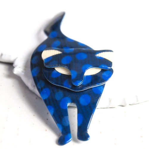 lea stein paris リアスタン　パリ スタンディングキャット（ブル－）