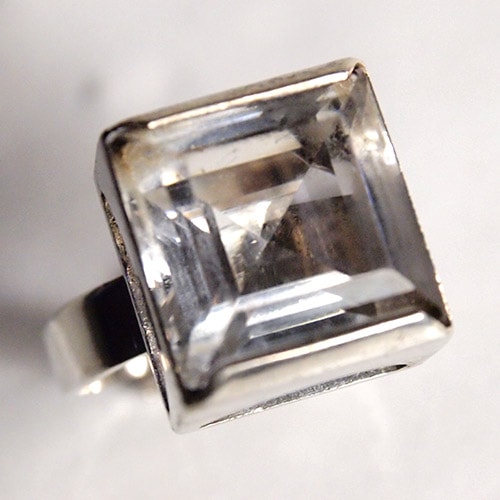 Bengt Hallberg SWEDESIGN スクエアロッククリスタル リング