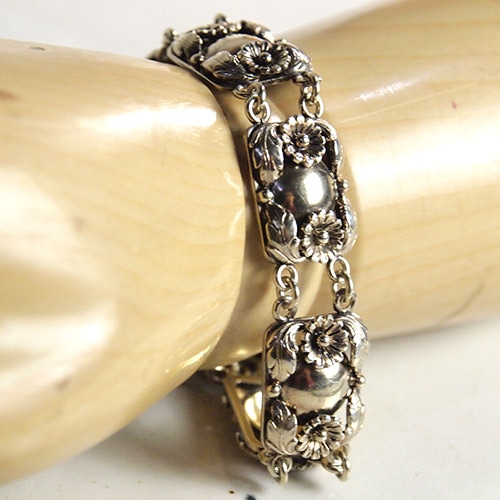 N.E.FROM (N.E.フロム）　デンマーク　シルバーギルト　クラシックフラワーブレスレット