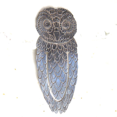 シルバー　フクロウ　ブックマーク