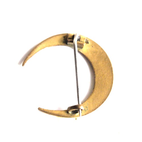 ブラックエナメル　クレセントムーン　ブローチ