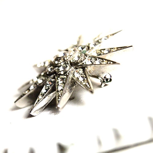 メタル　クリスタルスター(12角星）ブローチ