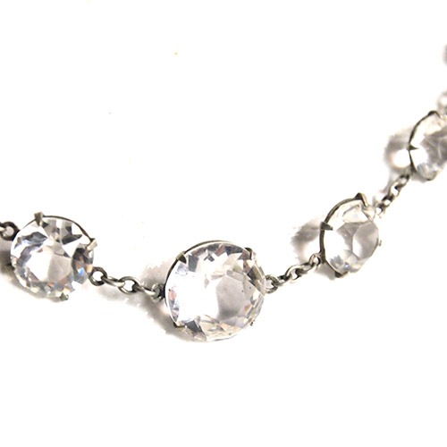 クリアクリスタル メタルアールデコネックレス