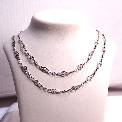 フレンチ　シルバーフィリグリ　ロングチェーン 90cm