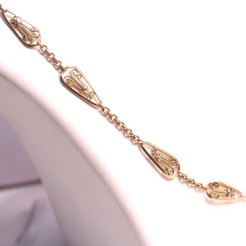 18金　フランス　フィリグリチェーンネックレス　50cm