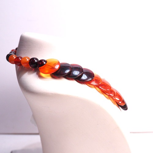 ベイクライト　オレンジ＆ワイン　ディスクネックレス