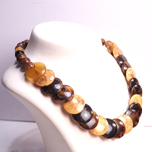 ベイクライト　モカ＆ブラウン　ディスクネックレス