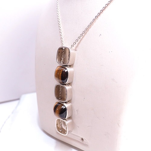 Elis Kauppi エリスカウッピ　タイガーアイ　ロング　ペンダント