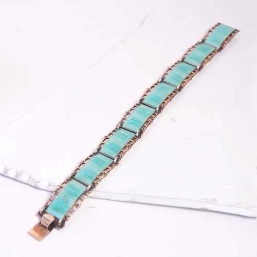 ノルウェイ　アールデコ　アクアエナメルブレスレット