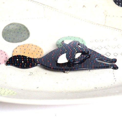 lea stein paris リアスタン　パリ　スタンディングキャット (バッカス）ブラック