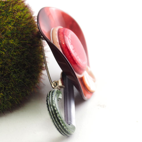 Lea Stein　リアスタン　ハット＆ステッキ　ブローチ