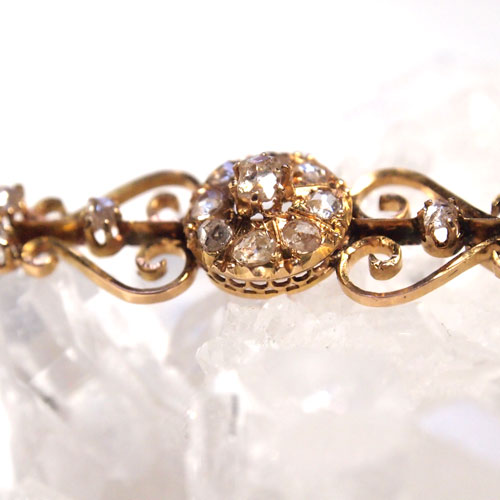 18金　ローズカットダイヤモンド　フレンチペンダント