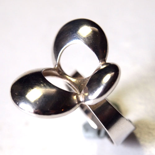 シルバーモダンアブストラクトリング