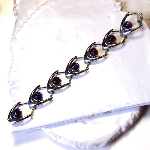 0-ARNE JOHANSEN　アーネヨハンセン　アメシストブーメランブレスレット