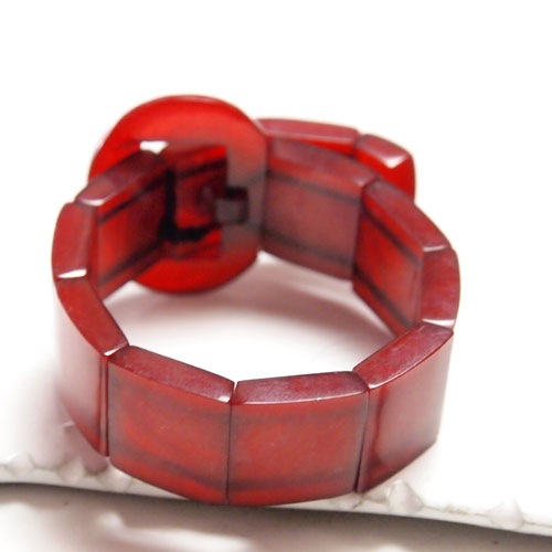 ガラリス　レッドブラウン　ベルトバックルバングル