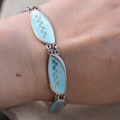 Sporrong & Co スポロング　シルバー　アクアエナメル　ブレスレット