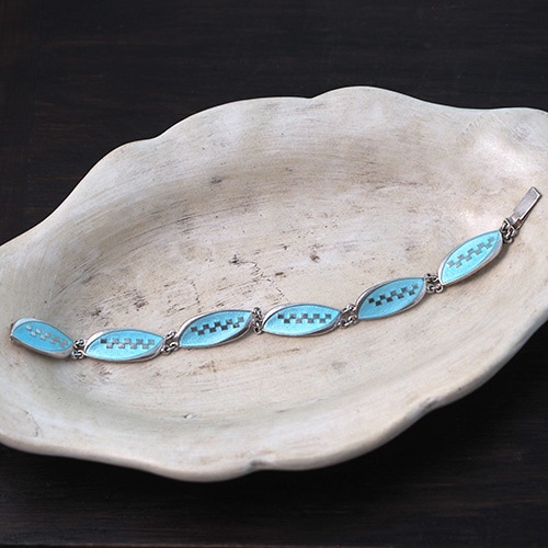 Sporrong & Co スポロング　シルバー　アクアエナメル　ブレスレット