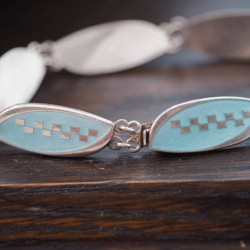 Sporrong & Co スポロング　シルバー　アクアエナメル　ブレスレット