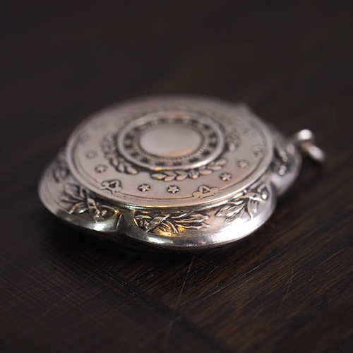 シルバー　スター＆月桂樹　コンパクトミラー　ペンダント