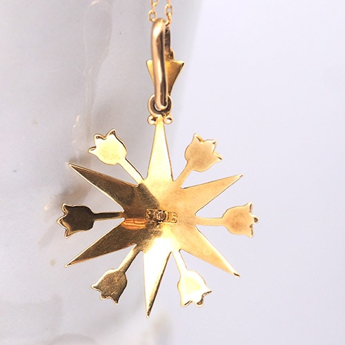 15金 シードパール 六芒星 ペンダント