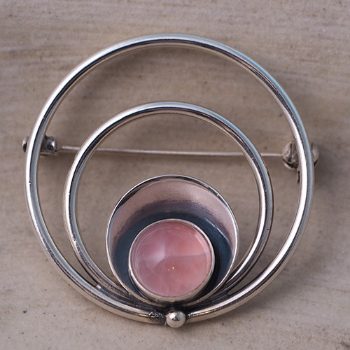 N.E.FROM ニルスエリックフロム シルバーローズクォーツ　サークルブローチ