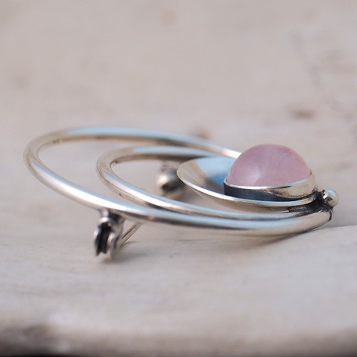 N.E.FROM ニルスエリックフロム シルバーローズクォーツ　サークルブローチ