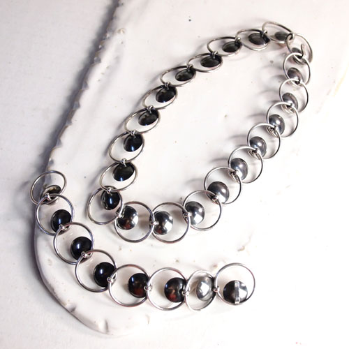 N.E.FROM (N.E.フロム）ローズクォーツ ドットネックレス＆ブレスレットセット