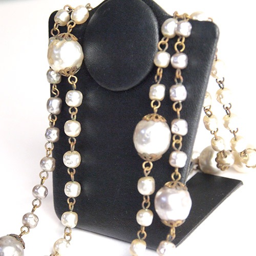 フェイクパール ロングネックレス