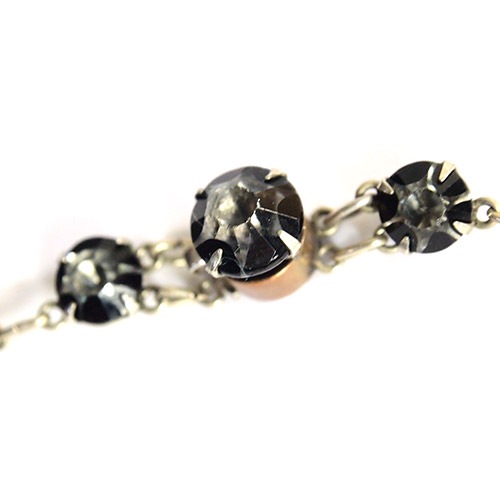 ブラック＆クリア　クリスタル　アールデコネックレス