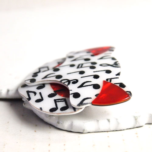 lea stein paris リアスタン　パリ  キャットフェイス（音譜）