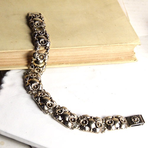 N.E.FROM (N.E.フロム）　デンマーク　シルバーギルト　クラシックフラワーブレスレット