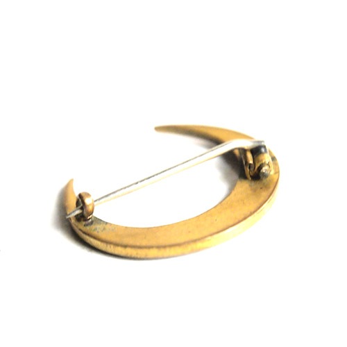 ブラックエナメル　クレセントムーン　ブローチ