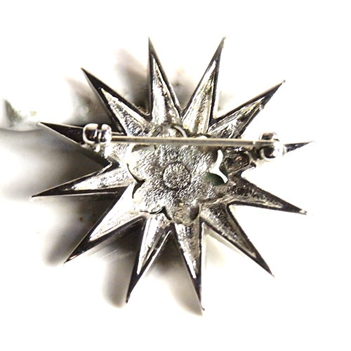 メタル　クリスタルスター(12角星）ブローチ