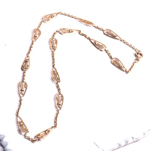 18金　フランス　フィリグリチェーンネックレス　50cm