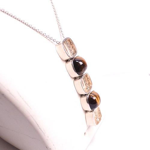 Elis Kauppi エリスカウッピ　タイガーアイ　ロング　ペンダント