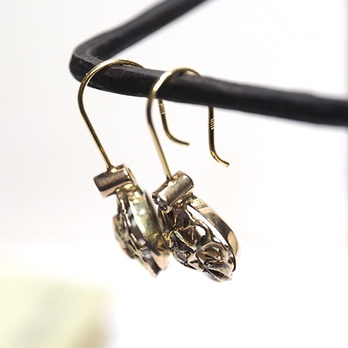 14金 ローズカットダイヤモンド スターピアス