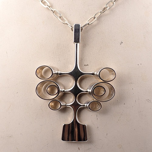 Y02 David Andersen 花型ブローチ 約4.5cm　シルバー Y02 David Andersen 花型ブローチ 約4.5cm シルバー デビッド