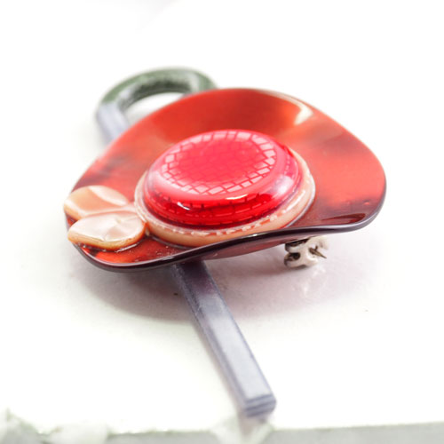 Lea Stein　リアスタン　ハット＆ステッキ　ブローチ